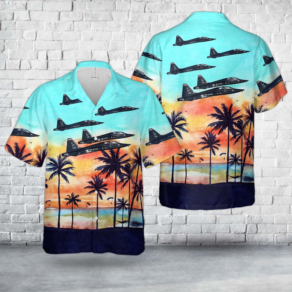 Air Force Hawaiian Shirt, US Air Force 71st Fighter Training Squadron Northrop T-38 Hawaiian Shirt, Air Force Aloha Shirt