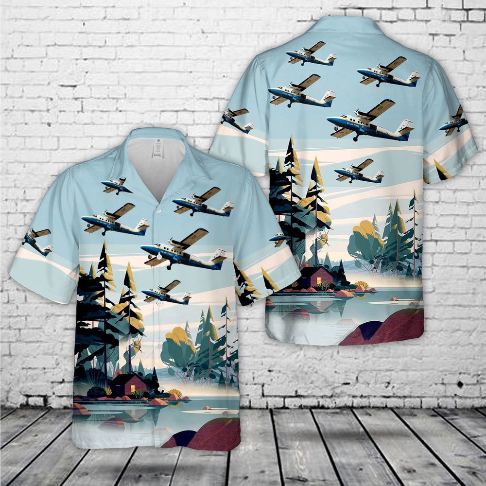 Air Force Hawaiian Shirt, US Air Force De Havilland Canada UV-18A Twin Otter (DHC-6-300) Hawaiian Shirt, Air Force Aloha Shirt