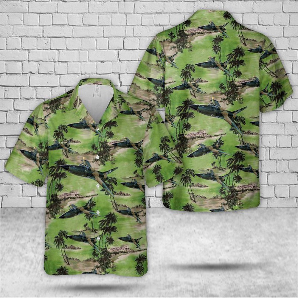 Air Force Hawaiian Shirt, US Air Force F-105 Wild Weasel Hawaiian Shirt, Air Force Aloha Shirt