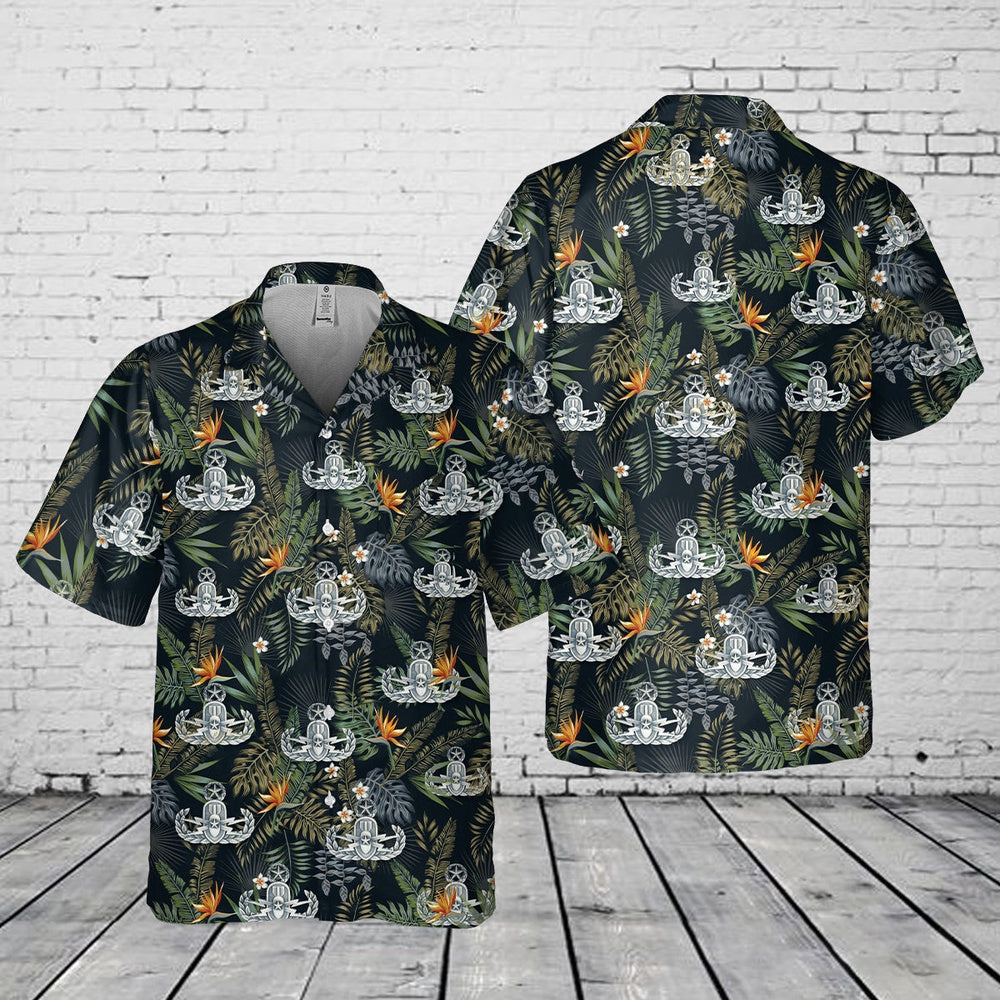 Air Force Hawaiian Shirt, US Air Force Master Explosive Ordnance Disposal (EOD) Pocket Hawaiian Shirt, Air Force Aloha Shirt