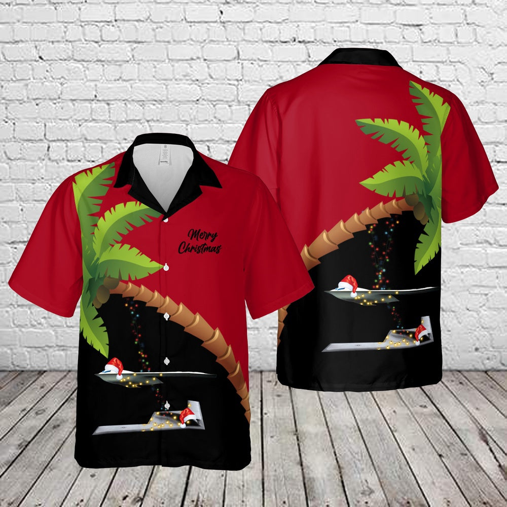 Air Force Hawaiian Shirt, US Air Force Northrop Grumman B-21 Raider Christmas Hawaiian Shirt, Air Force Aloha Shirt