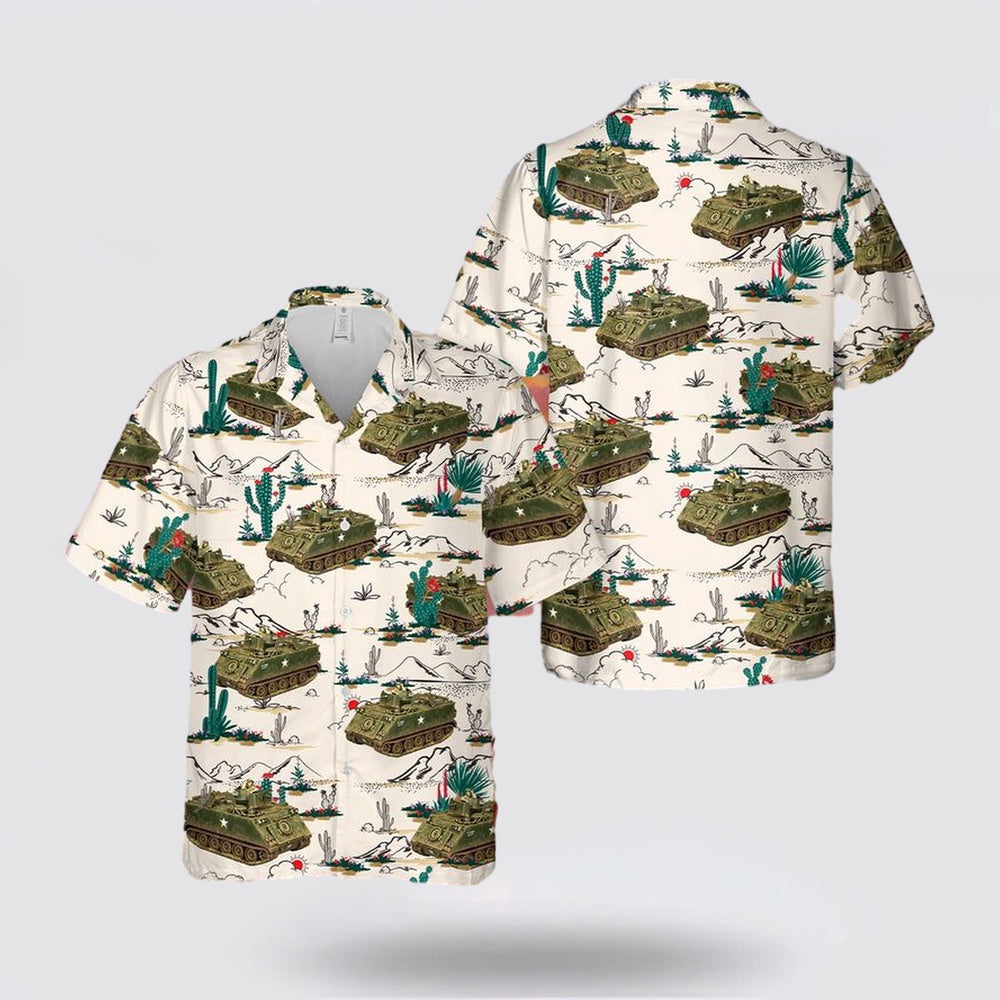 Army Hawaiian Shirt, US Army M113 APC Hawaiian Shirt, Military Hawaiian Shirt