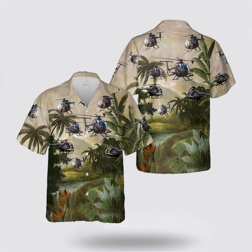 Army Hawaiian Shirt, US Army MD Helicopters MH-6 Little Bird Hawaiian Shirt