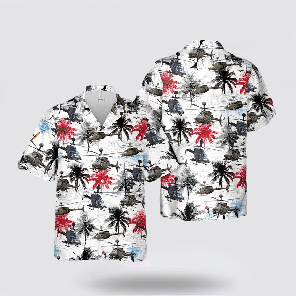 Army Hawaiian Shirt, US Army OH-58D Kiowa Hawaiian Shirt
