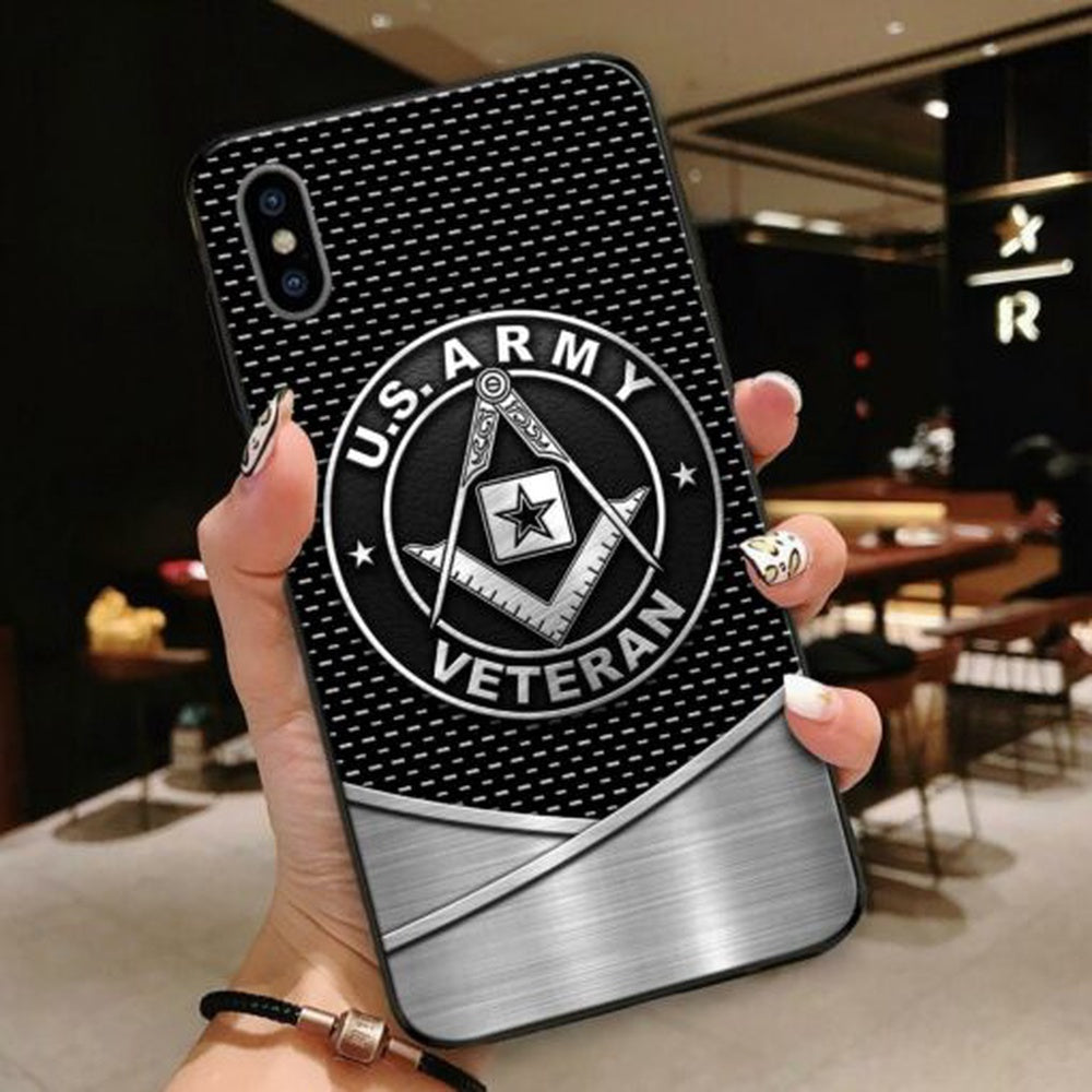 Army Phone Cases, Normal Phone Case All Over Printed United States Army Veteran Freemason, Military Phone Cases