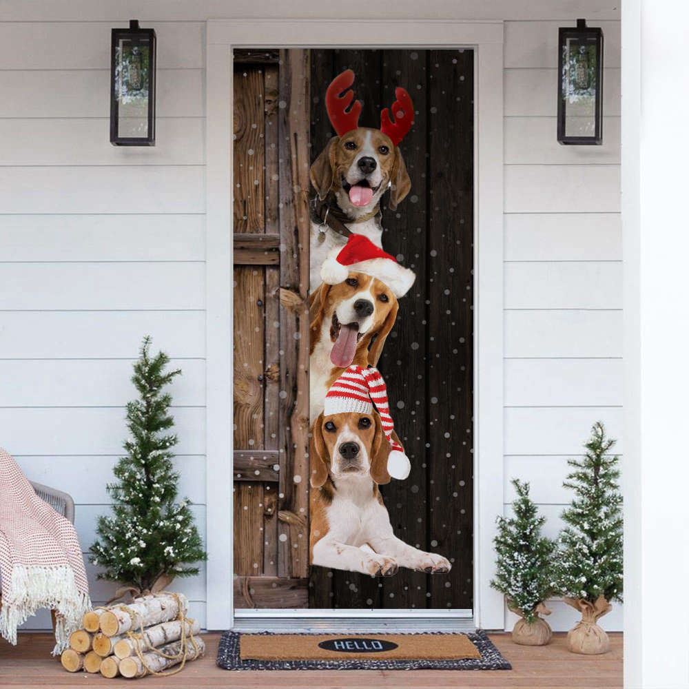 Beagle Christmas Door Cover Festive Tmarc Tee for Holiday Decor