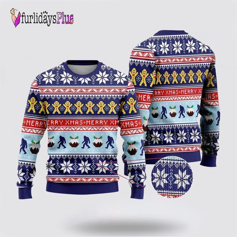 Bigfoot Merry Xmas Ugly Christmas Sweater, Best Gift For Christmas