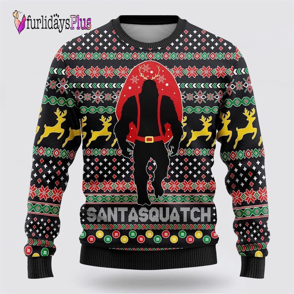 Bigfoot Santa Squatch Ugly Christmas Sweater, Best Gift For Christmas