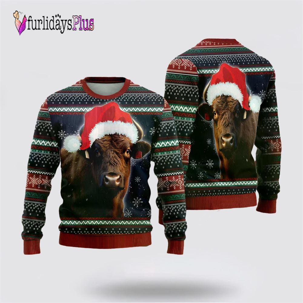 Black Angus Christmas Ugly Sweaters For Men Women, Christmas Gift, Christmas Winter Fashion, Farmers Sweater