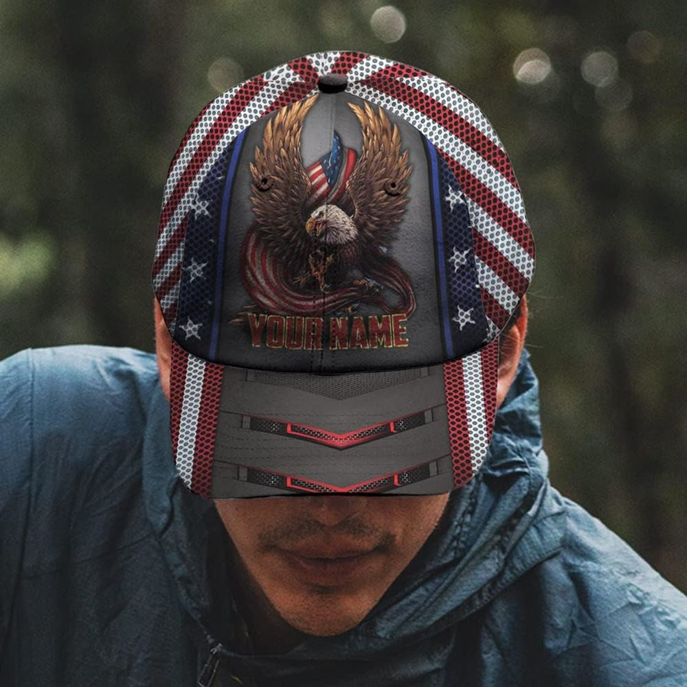 Christian Baseball Caps, Eagle Ameriacan Custom Name Baseball Cap, Jesus Hat, Christian Caps