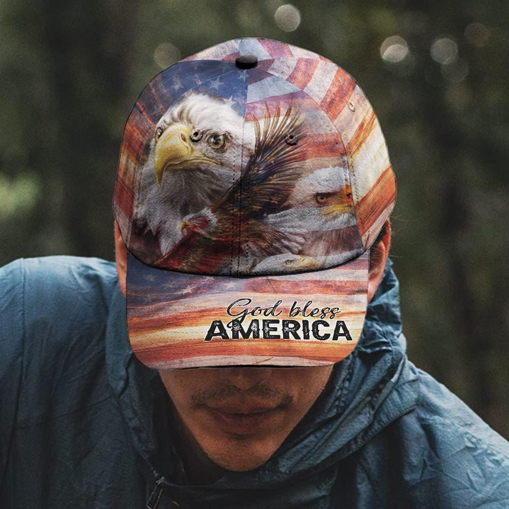 Christian Baseball Caps, God Bless America Eagle Baseball Cap, Jesus Hat, Christian Caps