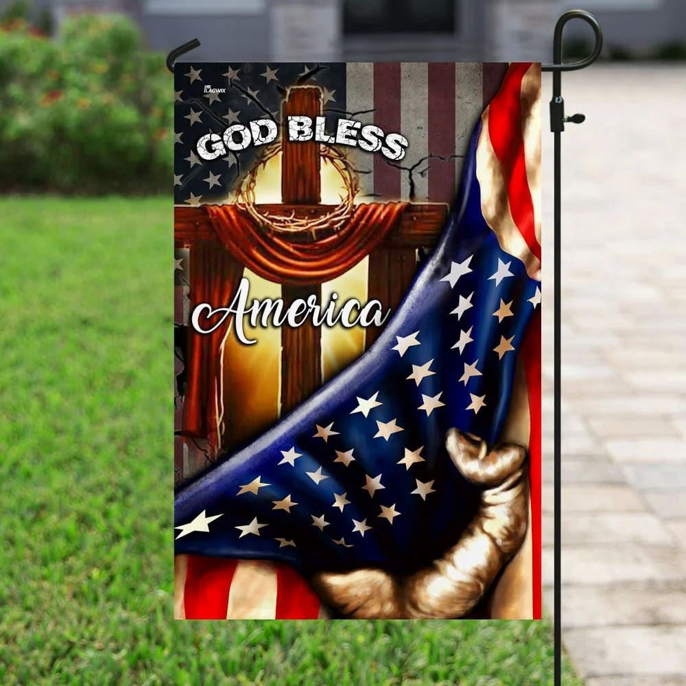 Christian Flag, God Bless America Christian Cross House Flags, The Christian Flag, Jesus Christ Flag