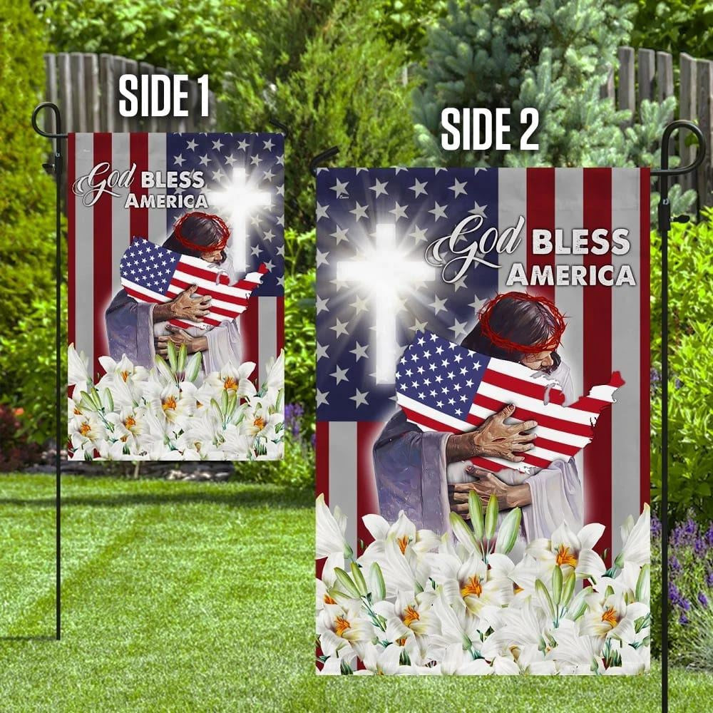 Christian Flag, God Bless America Jesus And The Lilies Flag, Outdoor Christian House Flag, The Christian Flag, Jesus Christ Flag