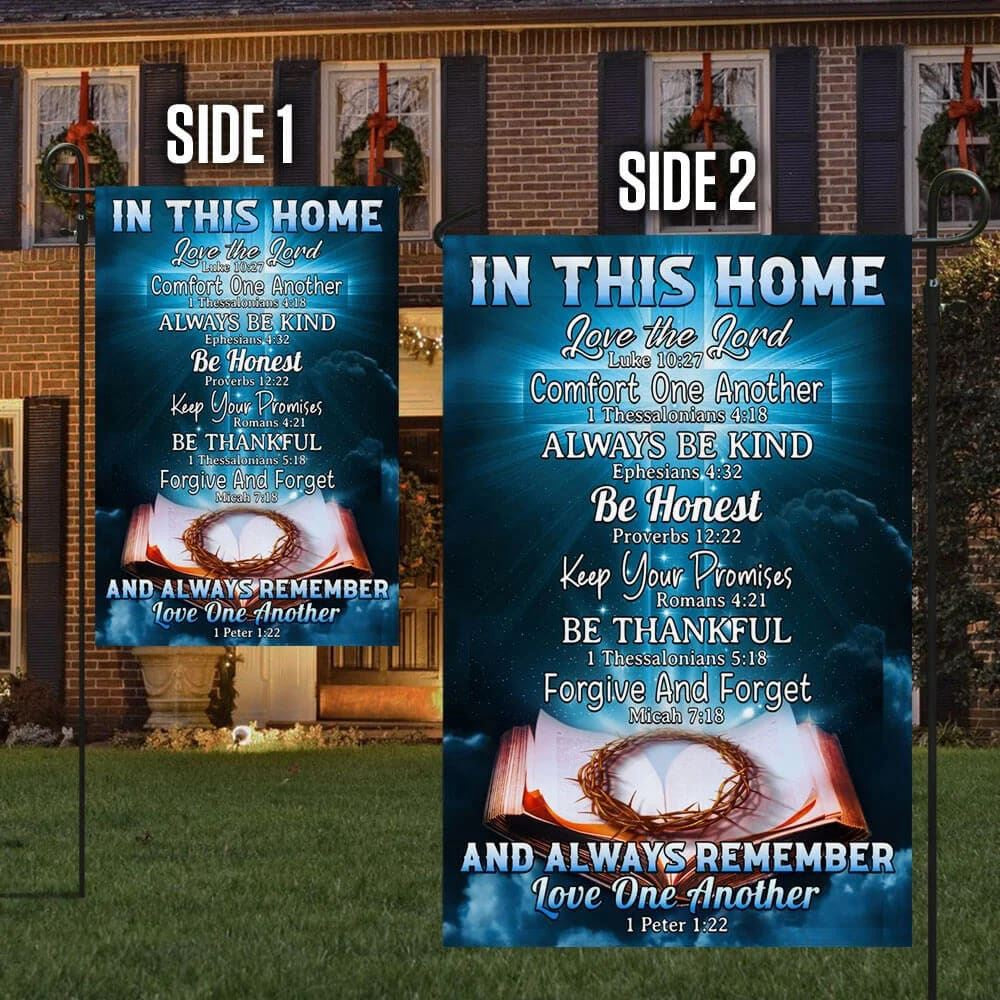 Christian Flag, In This Home Love The Lord Jesus Christian Cross Flag, Outdoor Christian House Flag, The Christian Flag, Jesus Christ Flag