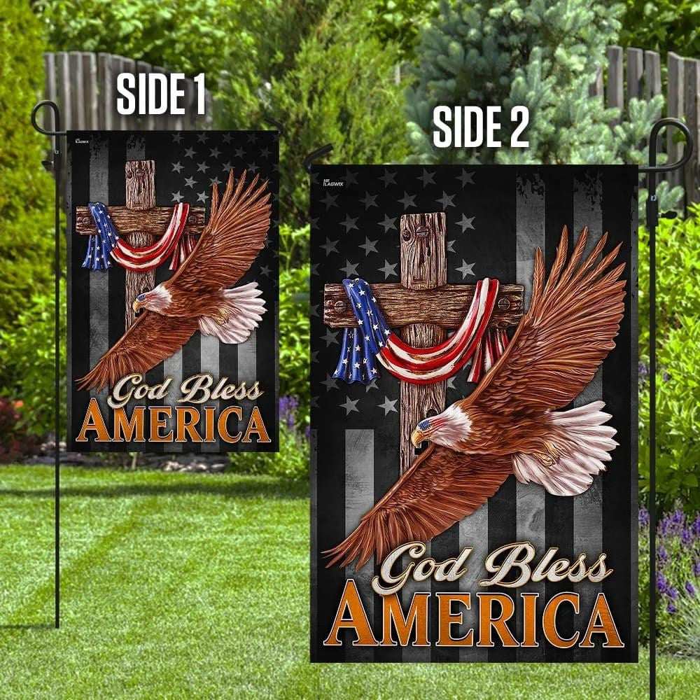 Christian Flag, Jesus Cross Jesus And Eagle God Bless America House Flags, The Christian Flag, Jesus Christ Flag