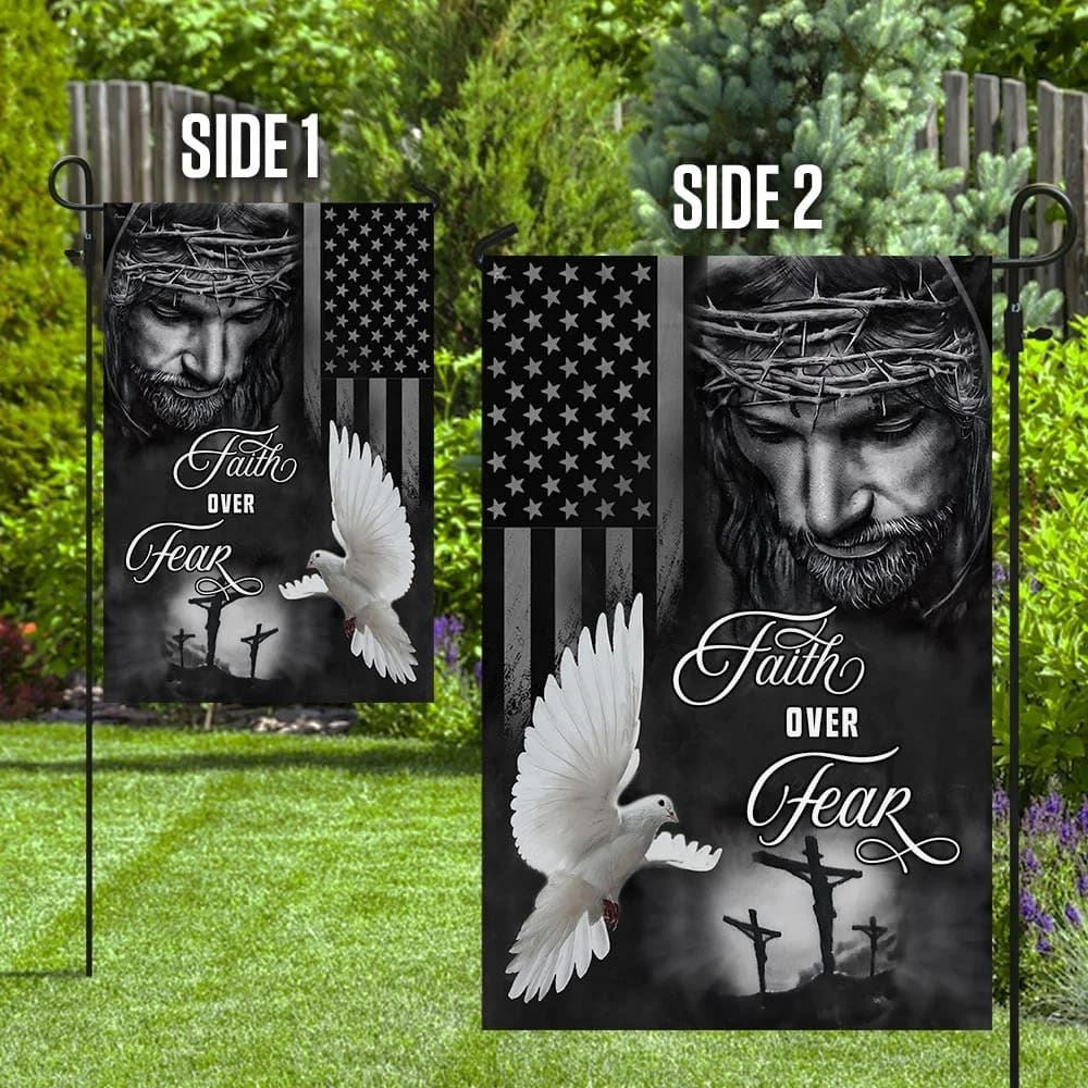 Christian Flag, Jesus Faith Over Fear Holy Spirit House Flag, The Christian Flag, Jesus Christ Flag