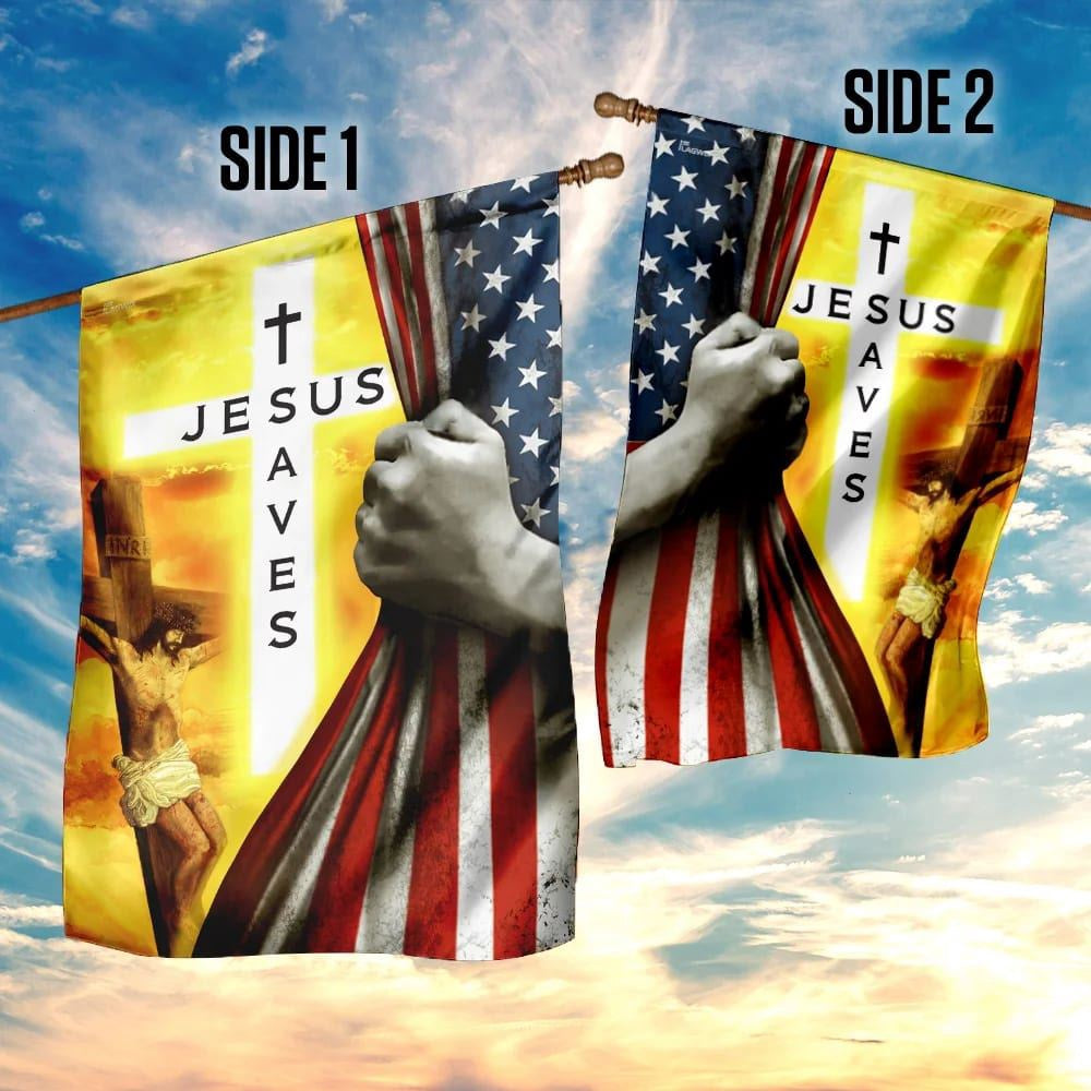 Christian Flag, Jesus Saves Christian House Flags, Jesus Christ Flag