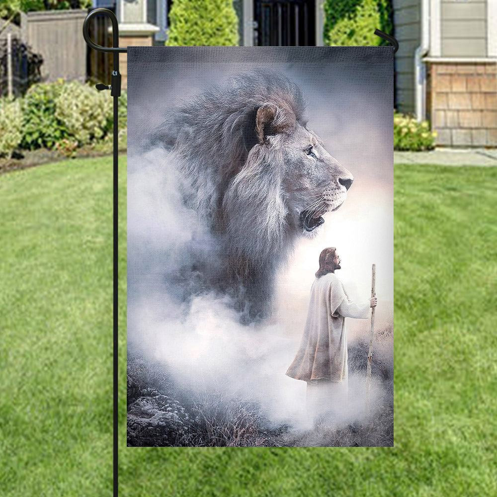 Christian Flag, Lion And Jesus Flag, Christian's Flag, Garden Decor, Garden Flag Stand, Jesus Christ Flag