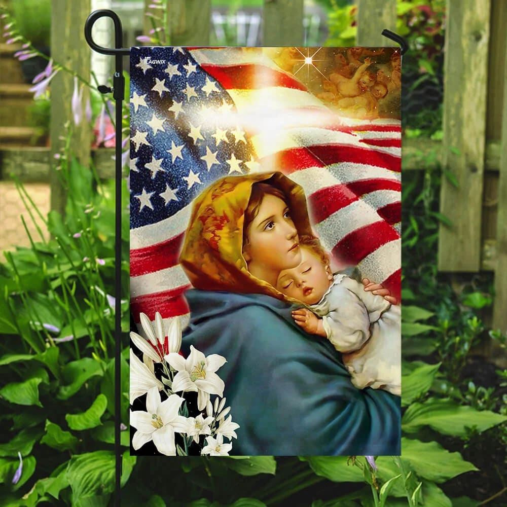 Christian Flag, Virgin Mary and Jesus House Flags, Jesus Christ Flag