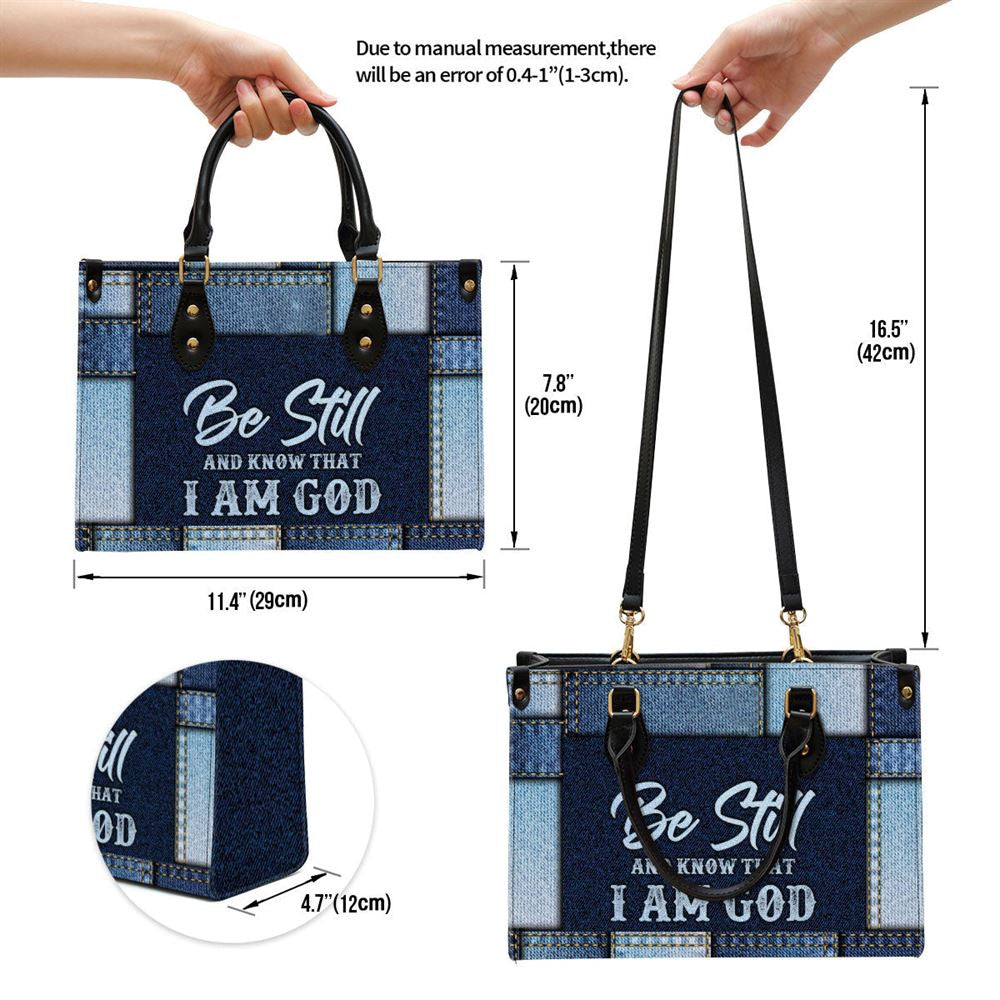 Christian Handbags, Personalized Be Still And Know That I Am God Christian Leather Handbag, Religious Bag, Christian Bag