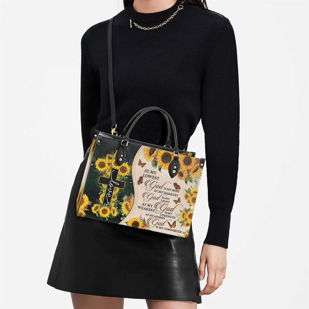 Christian Handbags, Personalized Faith God Is My Light 2 Leather Handbag, Best Mother's Day Gifts, Religious Bag, Christian Bag