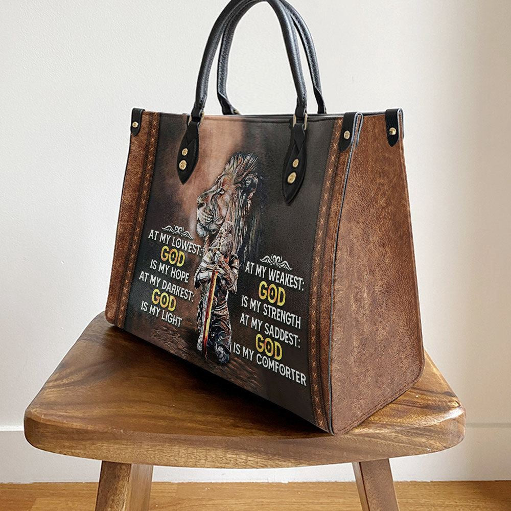 Christian Handbags, Personalized Faith God Is My Light Leather Handbag, Best Mother's Day Gifts, Religious Bag, Christian Bag