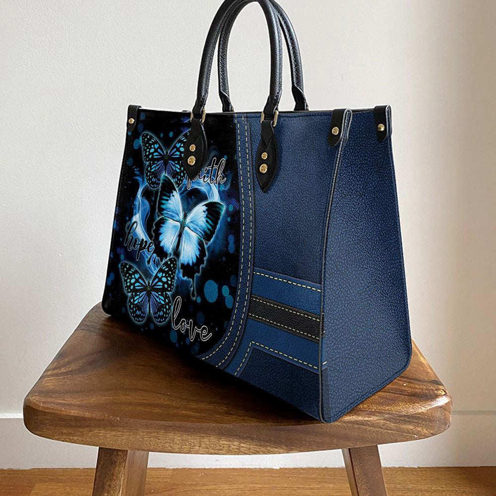 Christian Handbags, Personalized Faith Hope Love Leather Handbag, Best Mother's Day Gifts, Religious Bag, Christian Bag