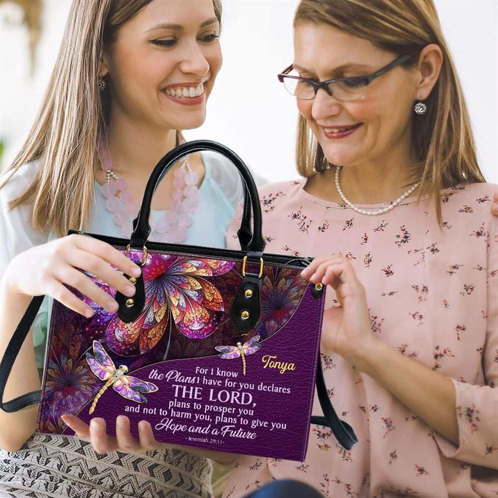 Christian Handbags, Personalized Hope & A Future Leather Handbag With Handle for Christian Women, Religious Bag, Christian Bag