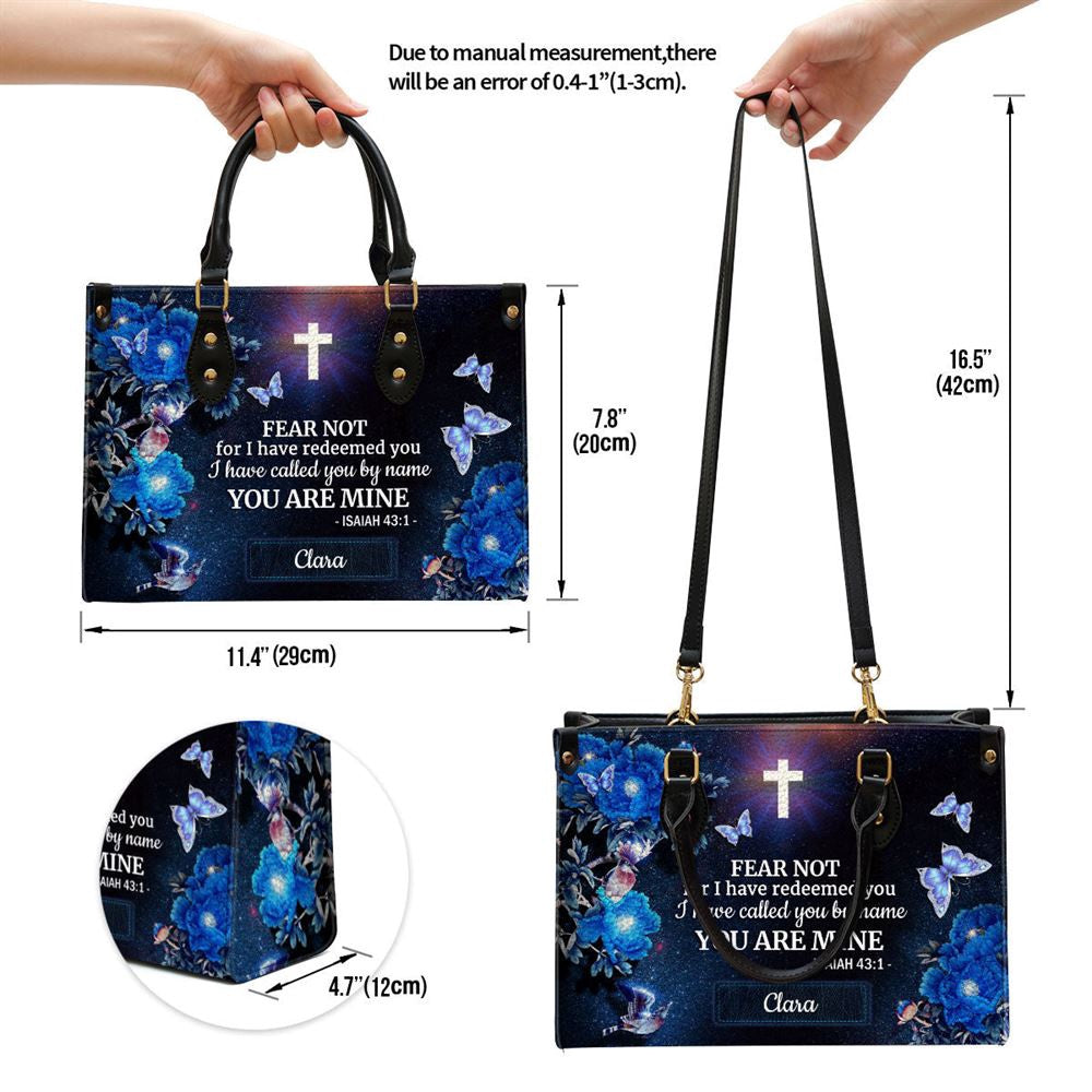 Christian Handbags, Personalized I Have Called You By Name Leather Handbag, Custom Name Flower Leather Handbag, Religious Bag, Christian Bag