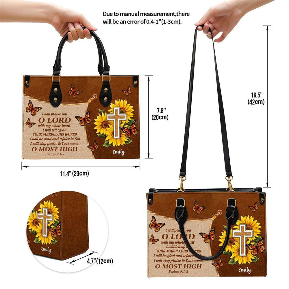 Christian Handbags, Personalized I Will Be Glad And Rejoice In You Gorgeous Leather Handbag, Religious Bag, Christian Bag