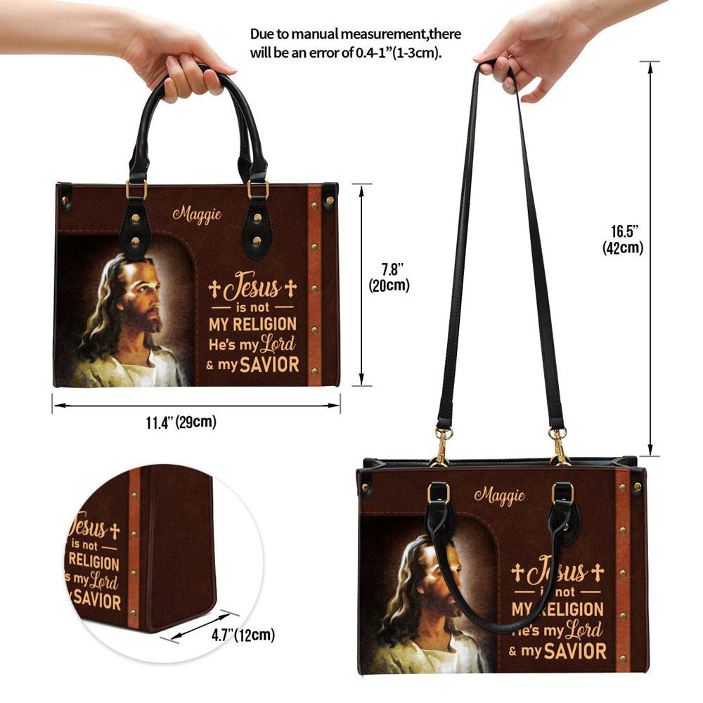 Christian Handbags, Personalized Jesus Is My Lord And My Savior Leather Handbag, Religious Bag, Christian Bag