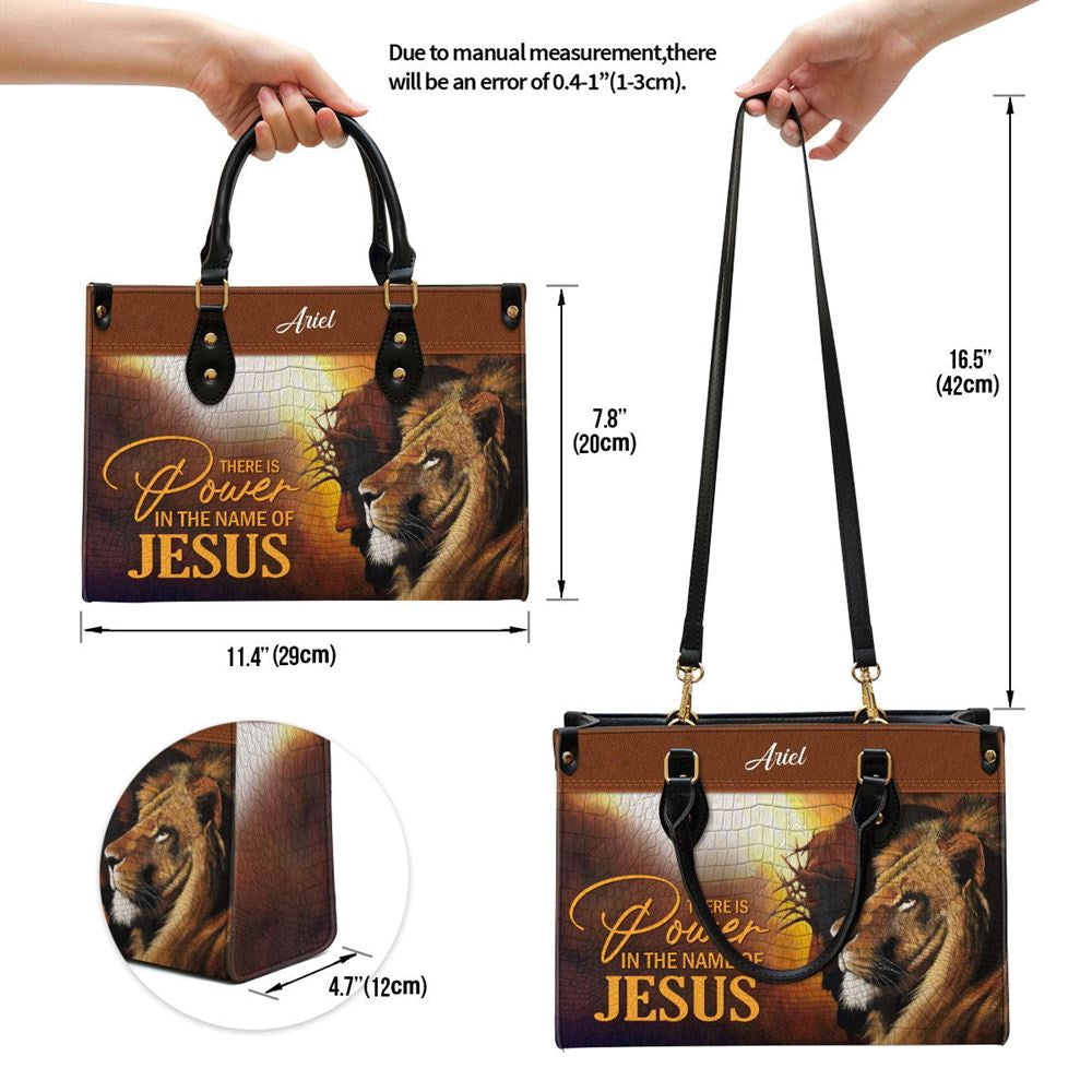 Christian Handbags, Personalized There Is Power In The Name Of Jesus Leather Handbag, Religious Bag, Christian Bag