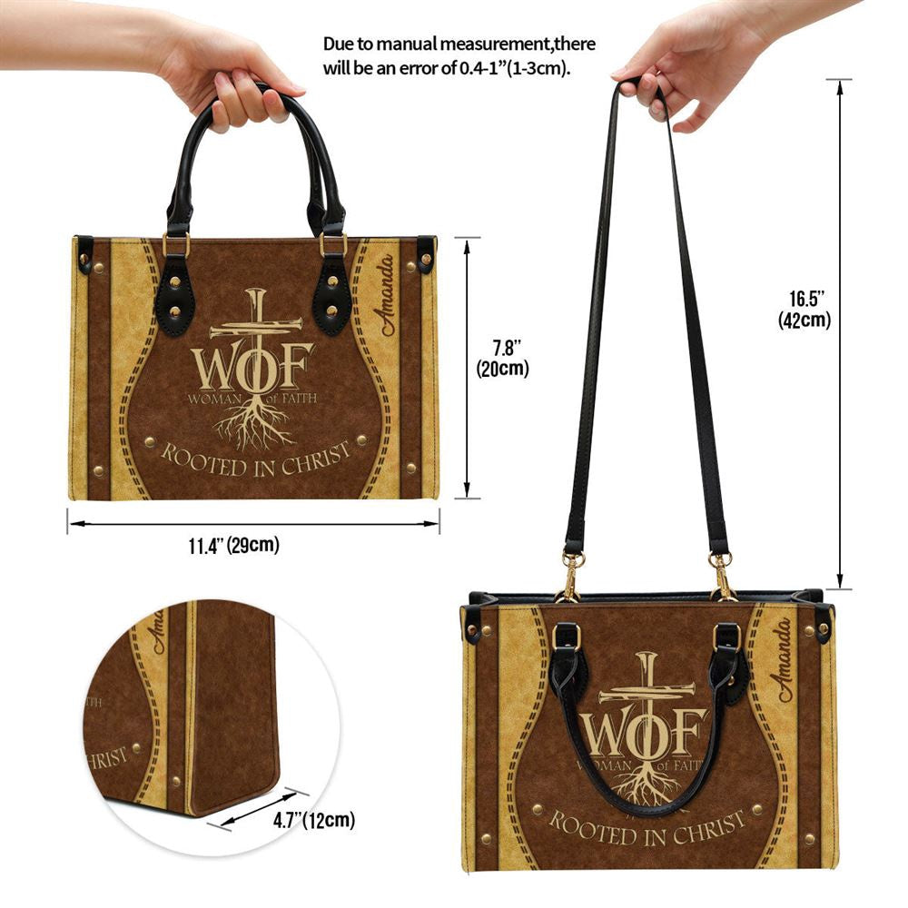 Christian Handbags, Personalized Woman Of Faith Beautiful Lion Leather Handbag, Religious Bag, Christian Bag