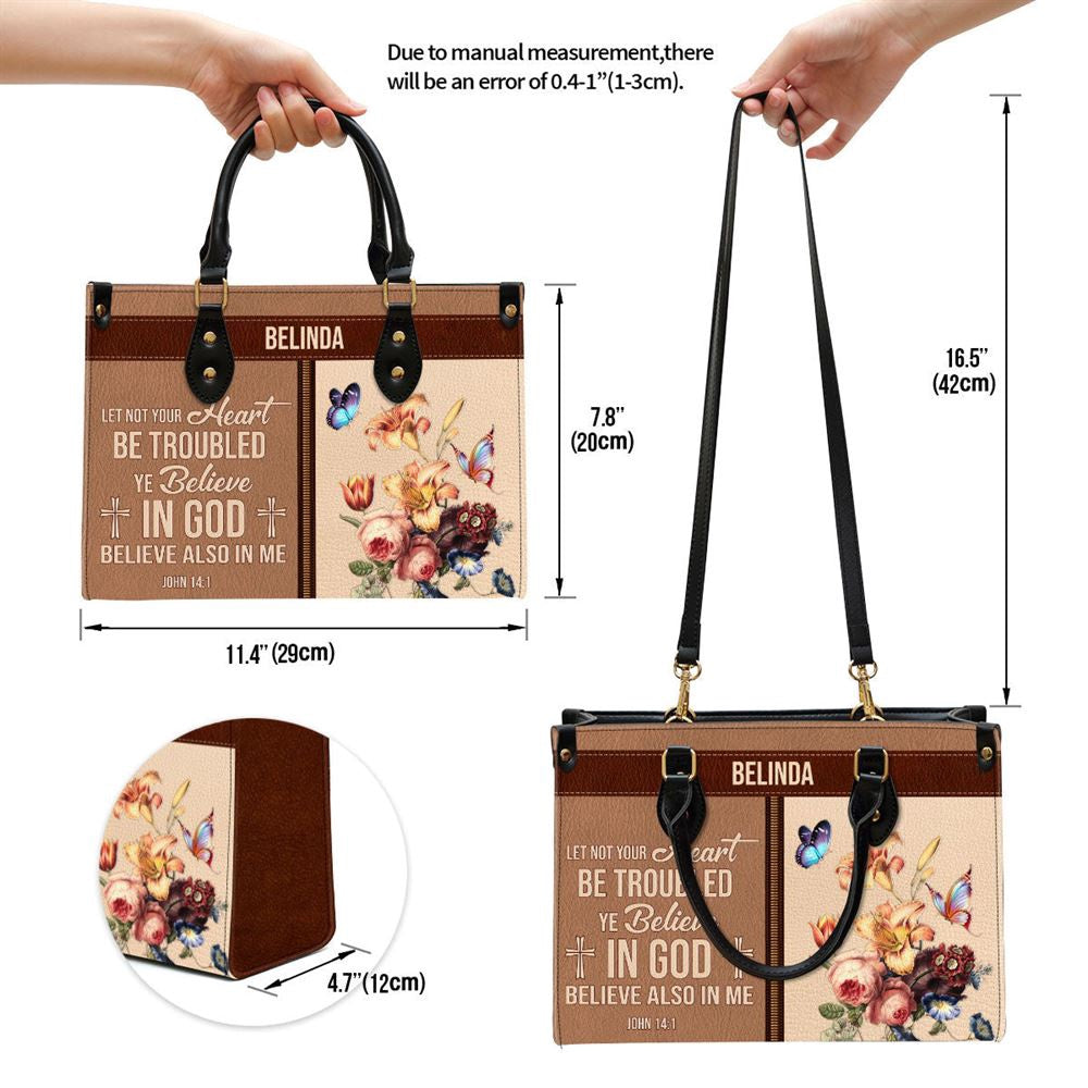 Christian Handbags, Personalized You Believe In God Beautiful Leather Handbag, Religious Bag, Christian Bag