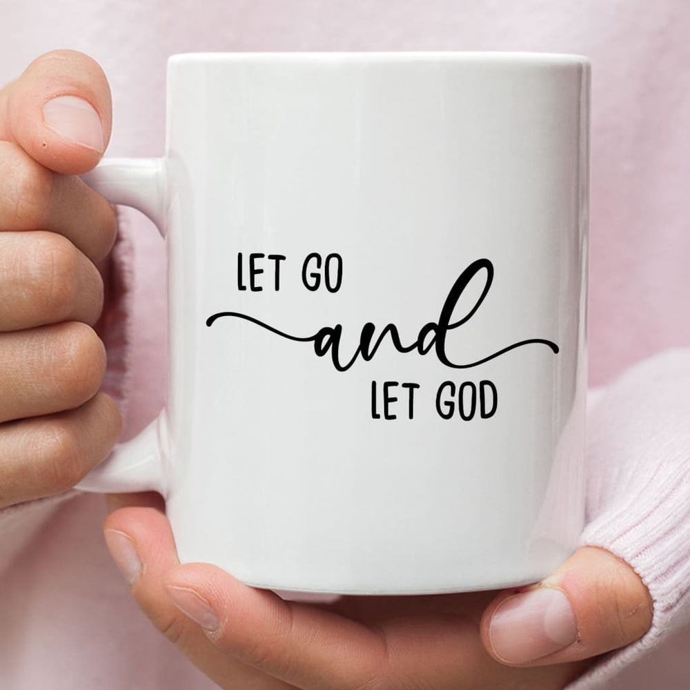 Christian Mug, Christian Coffee Mug Let Go And Let God, Religious Coffee Mugs, Scripture Coffee Mugs