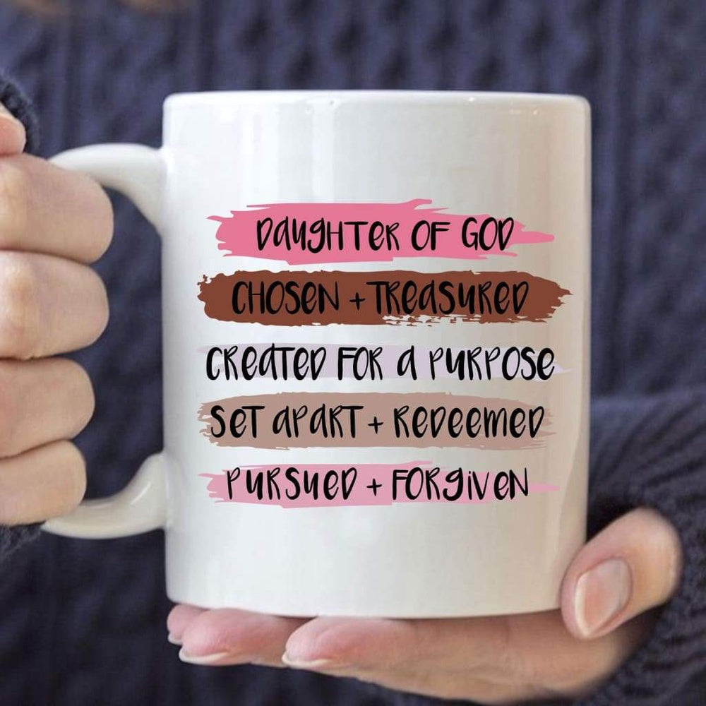 Christian Mug, Daughter Of God Chosen And Treasured, Christian Coffee Mug, Religious Coffee Mugs, Scripture Coffee Mugs