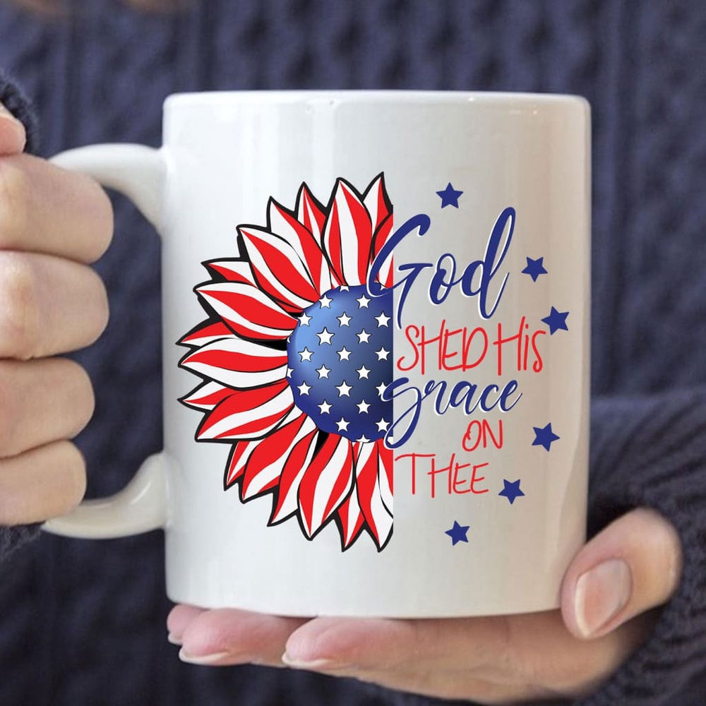 Christian Mug, God Shed His Grace On Thee Coffee Mug, Religious Coffee Mugs, Scripture Coffee Mugs