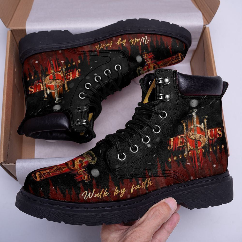 Christian Shoes, Christian Boots, Jesus Walk By Faith Print Boots, Jesus Christ Shoes, Jesus Shoes, Jesus Boots