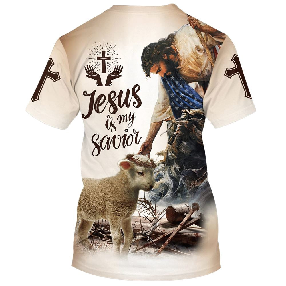 Christian T Shirt, Crucified Christ And Lamb 3D T-Shirt, Religious Shirts
