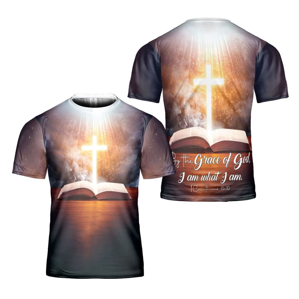 Christian T Shirt, Identity In Faith Grace Of God, I Am What I Am 3D T-Shirt, Religious Shirts