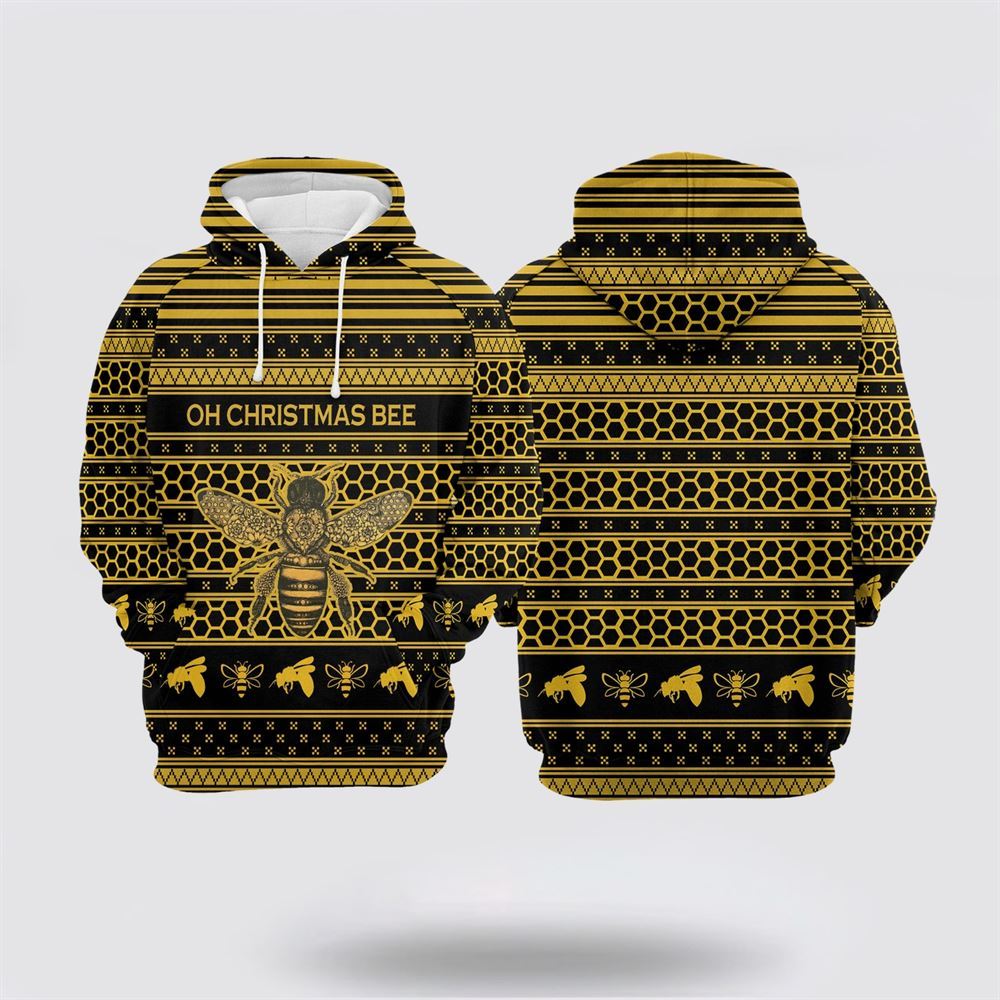 Christmas 3D Hoodie, Christmas Bee All Over Print 3D Hoodie