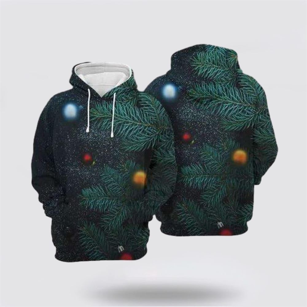 Christmas 3D Hoodie, Christmas Tree Green All Over Print 3D Hoodie