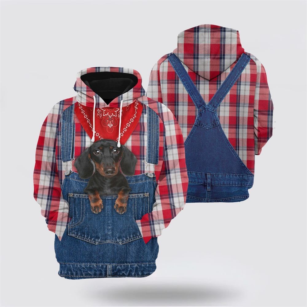 Christmas 3D Hoodie, Dachshund Farm All Over Print 3D Hoodie