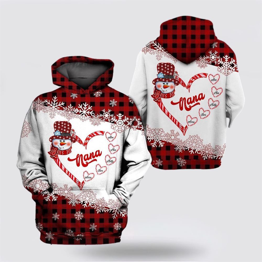 Christmas 3D Hoodie, Grandma Snowman Christmas All Over Print 3D Hoodie