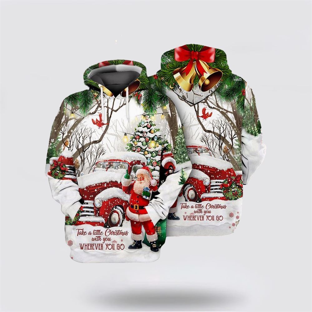 Christmas 3D Hoodie, Santa Claus Merry Christmas 1 All Over Print 3D Hoodie