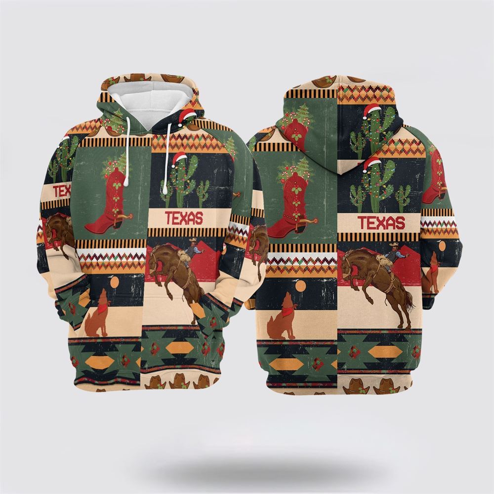 Christmas 3D Hoodie, Texas Christmas All Over Print 3D Hoodie