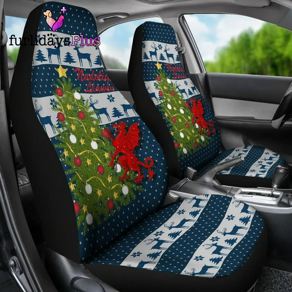 Christmas Car Seat Covers, Christmas Car Seat Covers Dragon And Christmas Tree