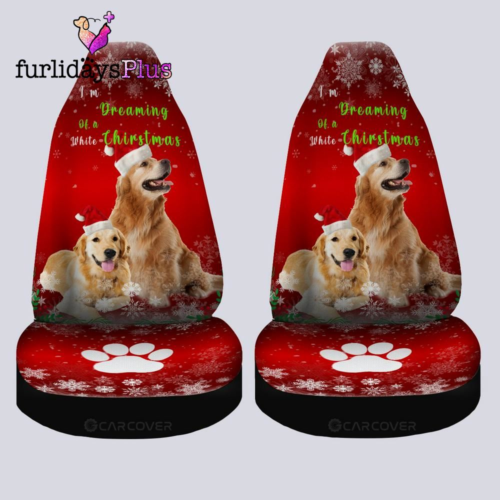 Christmas Car Seat Covers, Christmas Golden Retrievers Car Seat Covers