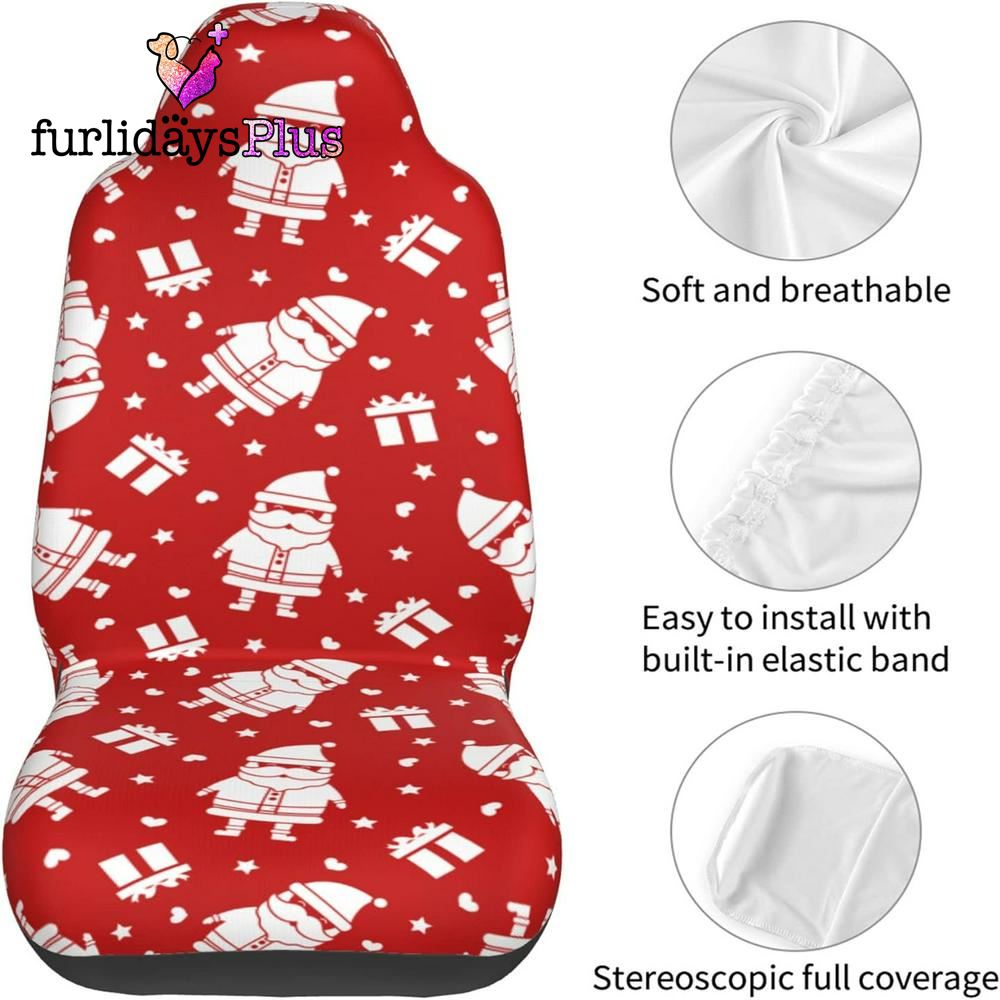 Christmas Car Seat Covers, Christmas Santa Gifts Car Seat Covers Vehicle Front Seat Covers
