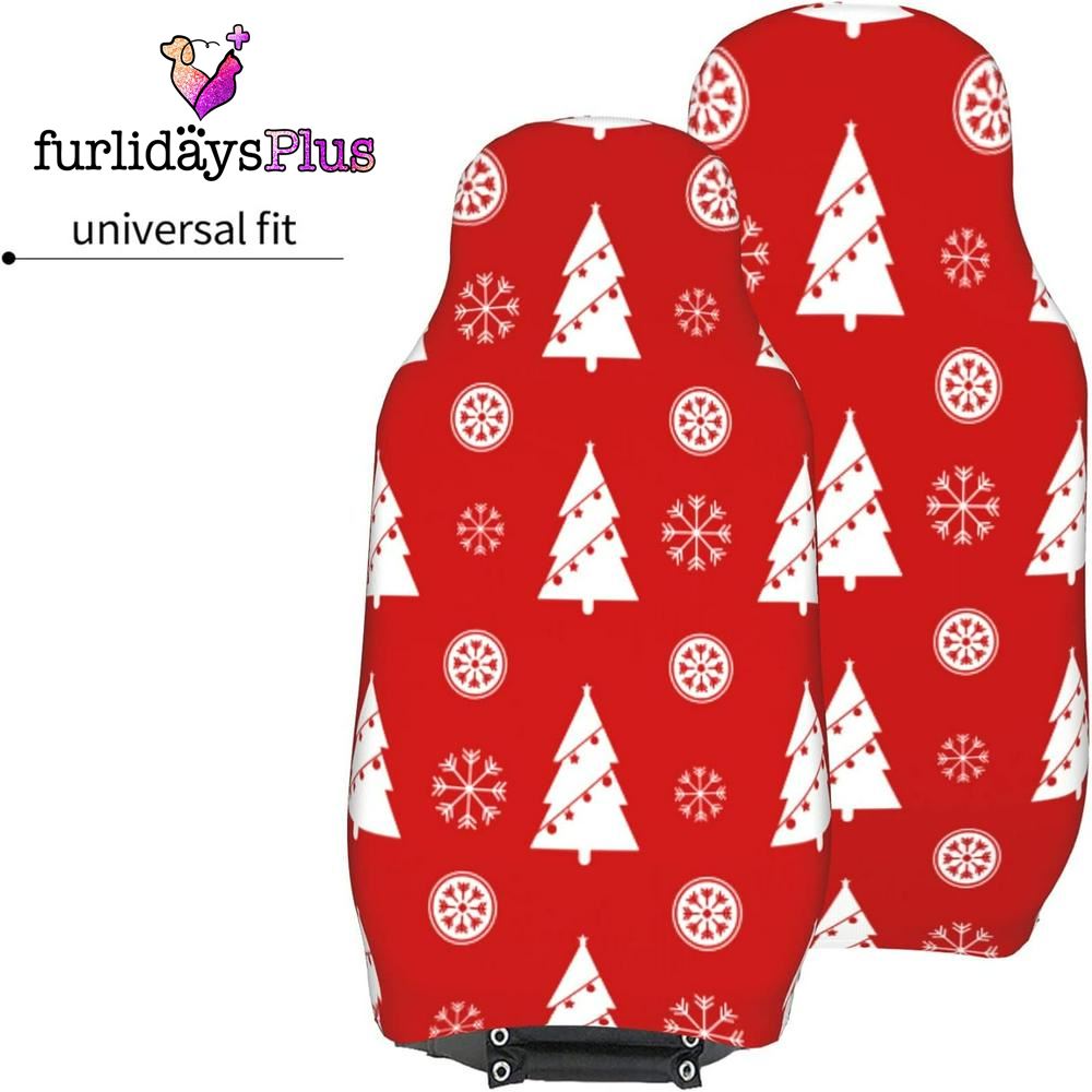 Christmas Car Seat Covers, Christmas Trees Snowflake Car Seat Covers Vehicle Front Seat Covers